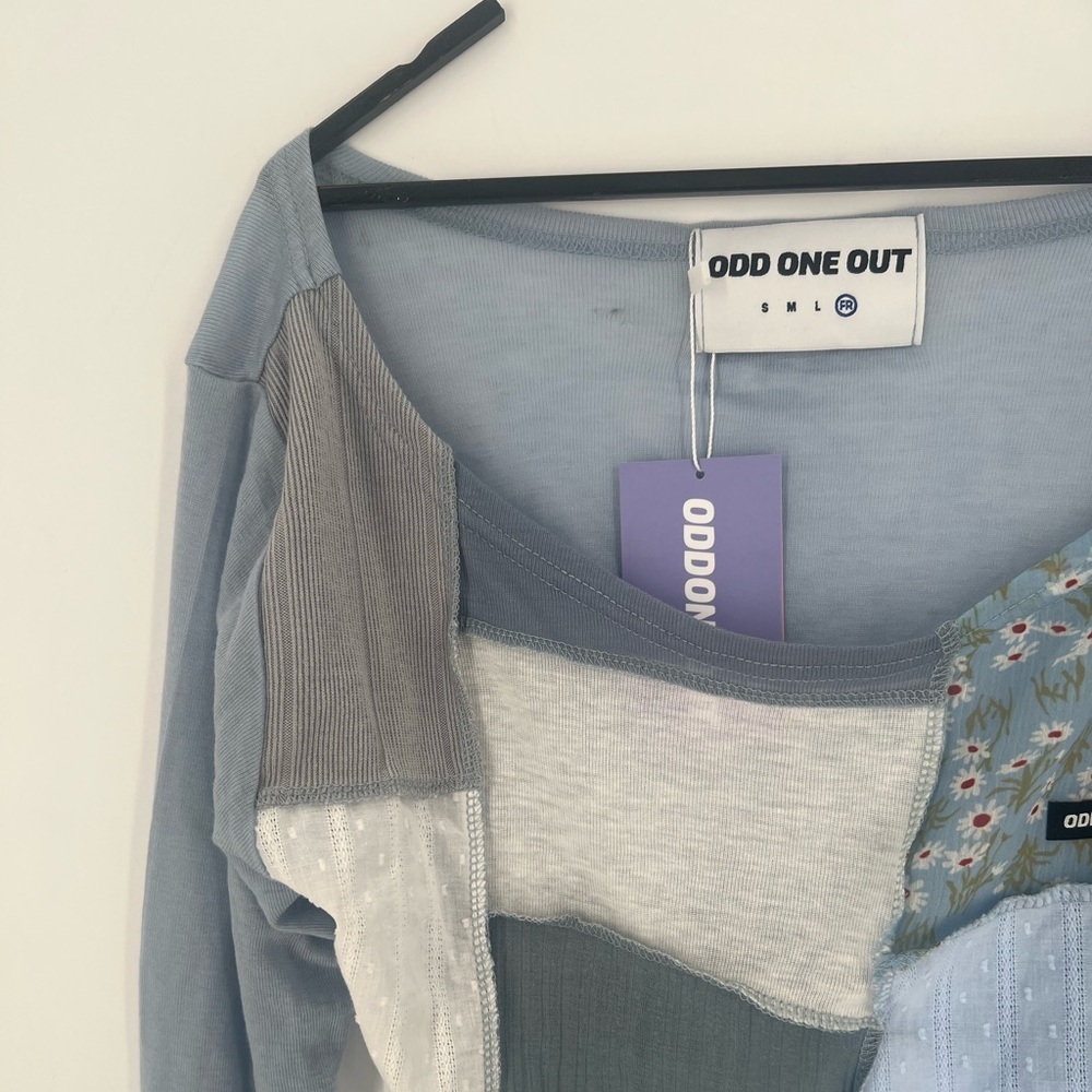 Odd One Out Patchwork Wool Blend Dainty Long Slee… - image 4